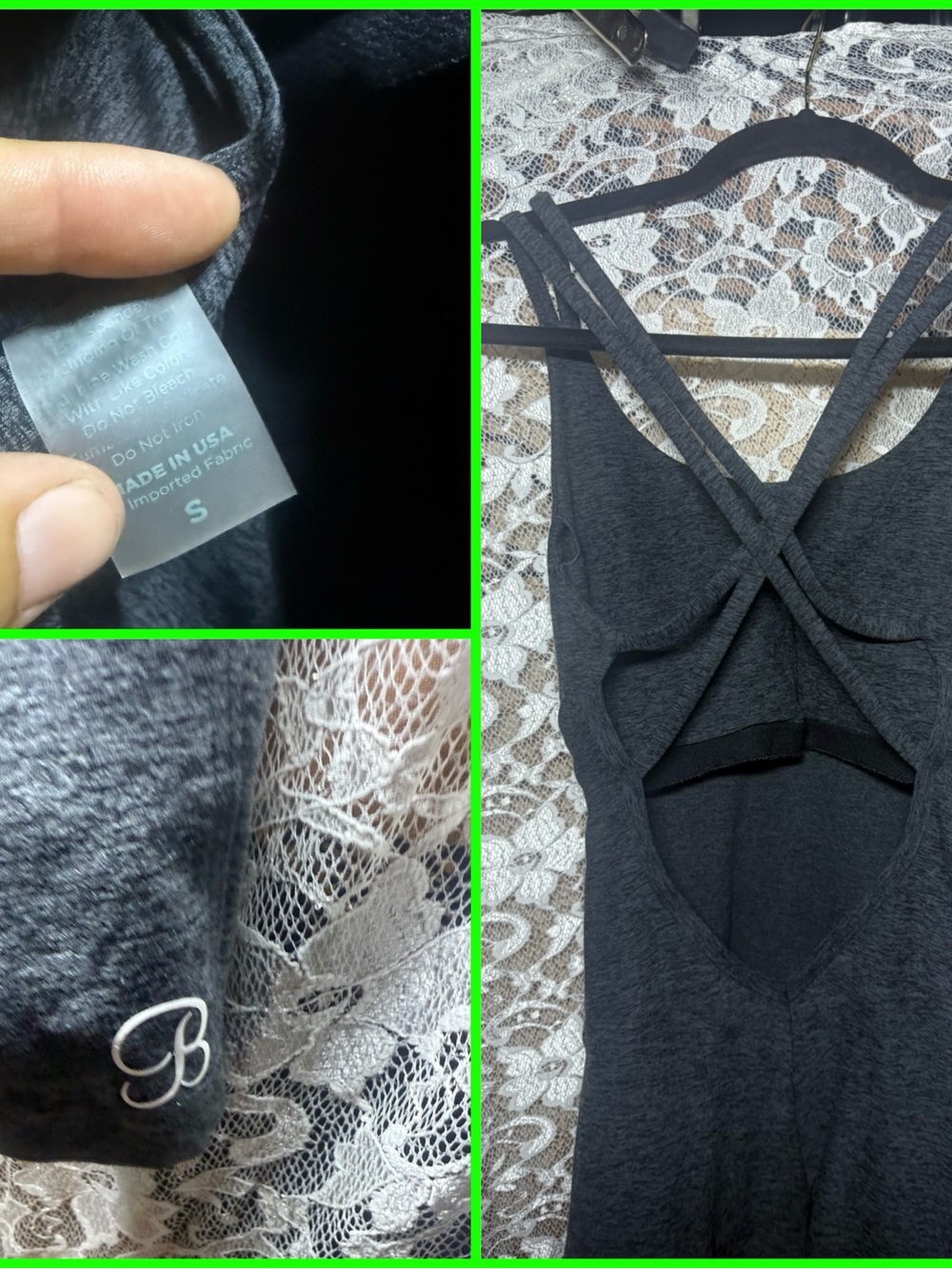 Bombshell Sportswear Form bodysuit small charcoal gray discontinued color EUC